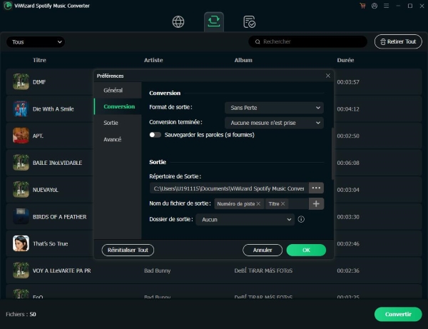 select output format