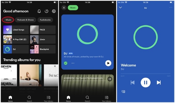 activer spotify AI DJ sur mobile