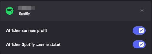Définir Spotify comme statut actif