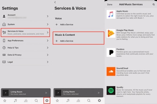 ajouter spotify à l'application sonos sur téléphone