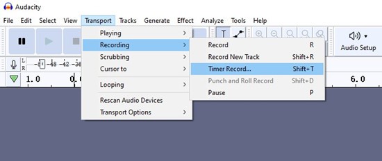 audacity timer recorder