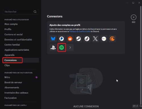 Connecter Spotify à discord