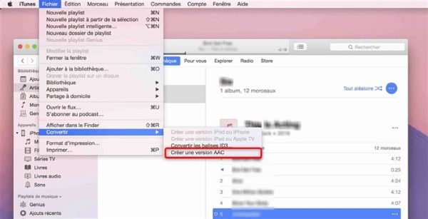 créer une version AAC