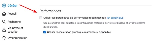 Désactiver l'accélération matérielle dans Firefox