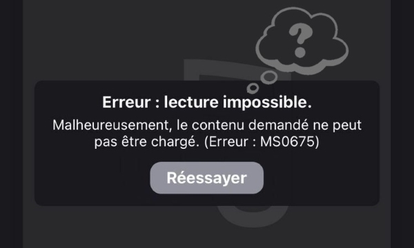 deezer erreur lecture impossible