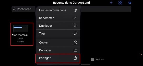 exporter la sonnerie garageband