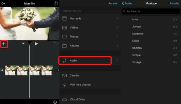 ajouter musique dans imovie