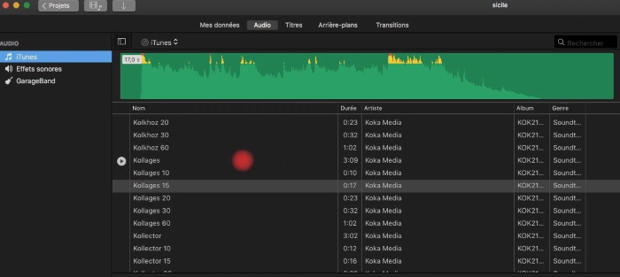 imovie ajouter bgm