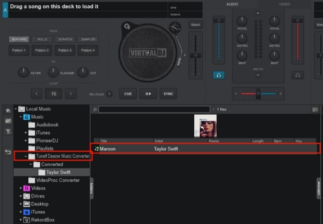 importer deezer music sur Virtual dj