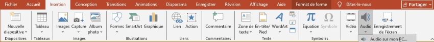 inserer audio dans ppt