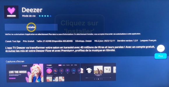 écouter Deezer sur Samsung tv