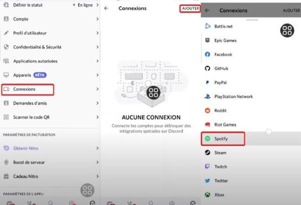 Mettre spotify sur discord mobile