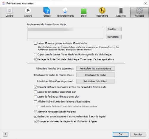 préférences iTunes