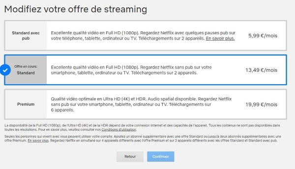 le coût d’un abonnement à Netflix 