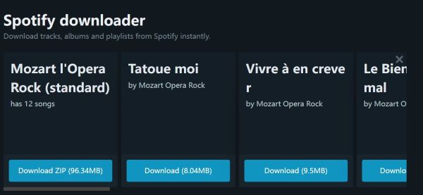 télécharger playlist en zip