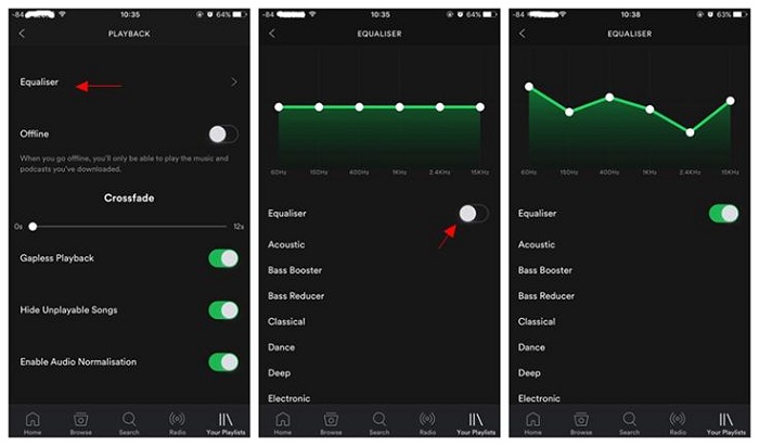 configurer l'égaliseur Spotify pour iPhone