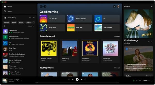 spotify interface