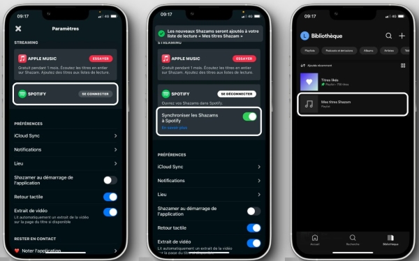 Synchroniser les Shazams à Spotify