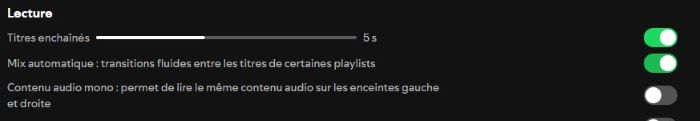 Titres enchaînés Spotify