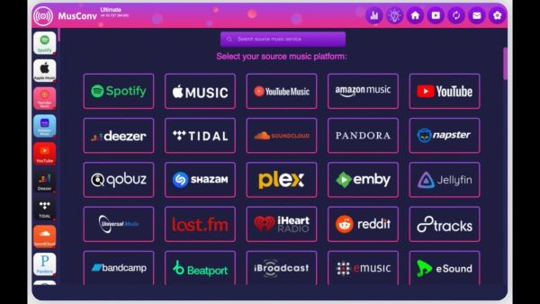 transférer musique Deezer vers Spotify avec musconv